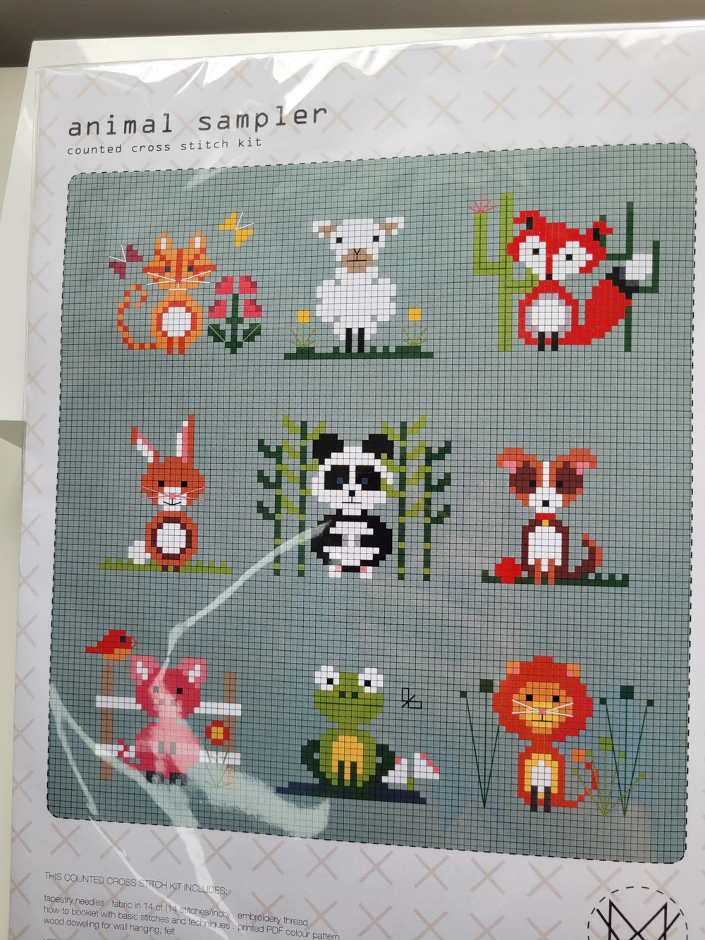 NWT - Diana Watters Animal Sampler Cross Stitch Kit - Still in package - Picture 2 of 7